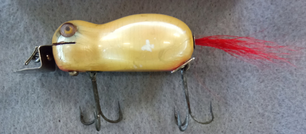 Vintage 1960 Buzzter Boy Electronic Fishing Lure by Aqua-Sonic, Red